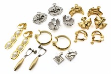Lovely Signed High End Designer Clip Two Tone Monet Napier Star Earrings Lot picture