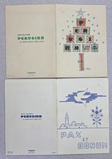 Vintage Perugian Chocolate Greeting Card 1950s Christmas Easter 2pcs picture