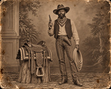 Black Cowboy Posing For Photo early 1900s Old West African American 8 x 10 Photo picture