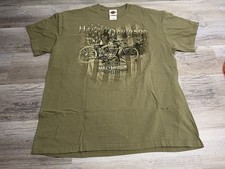 Vintage Harley Davidson Olive Green USA Made Graphic Tee XL Iowa Motorcycle picture