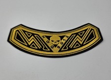 2012 HOG Harley Owners Group Patch Gold Black Skull Rocker Biker Vest Jacket picture