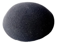 H.Quality Hand Made Knitted Jewish Kippah Yarmulke Kippas Made Israel. Black picture