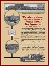 1925 American LaFrance Fire Trucks, Waterbury CT FD NEW METAL SIGN: 12x16