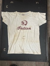 Vintage 1940s WW2 Era Indian Motorcycle Flocked T-shirt Champion picture