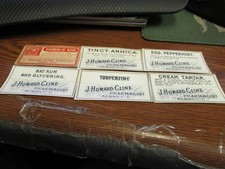 Albany, O. J. Howard Cline Pharmacist 6 different drug store bottle Labels OHIO picture