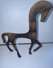 Vintage F. Weinberg Style Brass Bronze Etruscan Greek Horse MCM 8” x 8” picture