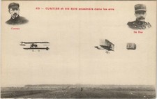 PC AVIATION, CURTISS ET DE RUE ENSEBMLE DANS LES AIRS, Vintage Postcard (b24262) picture