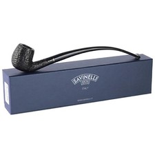 Savinelli Churchwarden Black Rusticated 601 Extra Long Briar Tobacco Pipe, 3mm picture