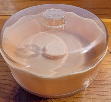 Vintage Pond’s Dreamflower Dusting Powder Container Pink Vanity Jar w Clear Lid picture