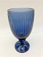 Fostoria Glass Monet Midnight Dark Blue Iced Tea Goblet Stem 6-7/8” H 14 oz Full picture