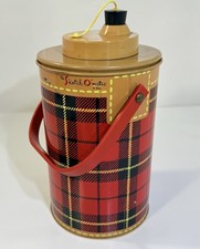 Vtg Mid Century Plaid Hamilton Skotch Jug Half Gallon Cooler Ball Glass Liner picture