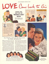 1937 Palmolive Soap - Got Rid of Lois' Middle Age Skin - Print Ad picture