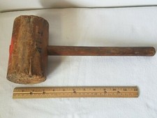 ANTIQUE PRIMITIVE CARPENTER'S WOODEN MALLET 1 POUND 12 OZ. picture