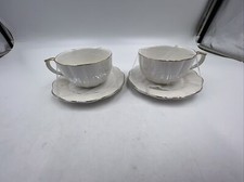 Elegance Porcelain Iridescent 14oz Teacup & 5in Saucer Set For 2 BB01B50001 picture