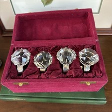 Vintage large crystal diamond ring napkin rings set of 4 with box picture