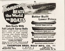1939 Print Ad Thompson Bros Boat Mfg Peshtigo,WI Cortland,New York picture