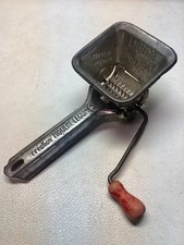 Vintage Aluminum “Moulin-Legumes” Food Mill with Red Wooden Crank Handle  France picture