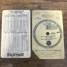 Vintage Starrett Measure Calculator Tool Standard Screw Threads & Reference Card picture