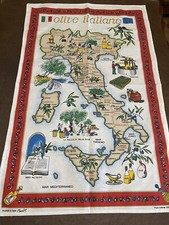 Olive Italiane Artistic Puro Cotone Canvas Fabric Souvenir Tea Towel Monveni R picture