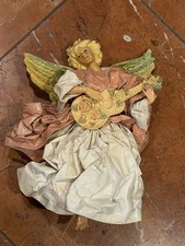 CARTAPESTA PAPIER MACHE XMAS ORNAMENT PINK VINTAGE 8.5