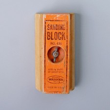 Vintage Warner No. 436 Sanding Block Wood Hand Sander Wing Nut Lock USA Tool picture