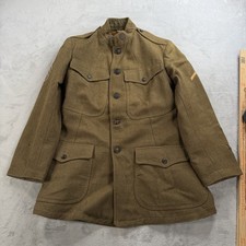 Vintage WWI US Army M1917 Wool Uniform Jacket Tunic 1917 10s 20s Size 34 Patches picture