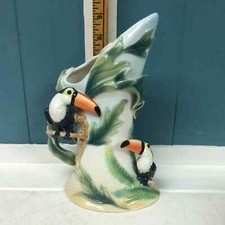 Franz Toucan Tucan Paradise Calls 3D 9” Vase Tropical Rainforest theme picture