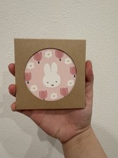 Miffy Coaster Pink Tulip Floral Stone Coaster Japan DBM-3315 New picture