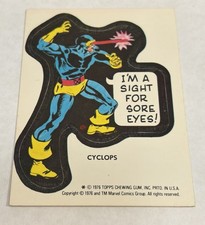 1976 MARVEL SUPER HEROES STICKERS CYCLOPS Rookie Card picture