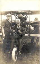 Lincoln Beachey biplane WORLD'S MOST DARING AVIATOR c1914 RPPC bhn picture