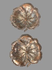 Pair of Antique Victorian Silverplate Leaf Shaped Serving Bowls Trays picture
