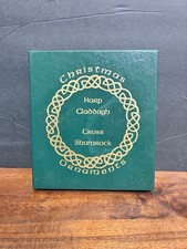 (4) Christmas Ornaments Irish Themed Harp Claddagh Cross Shamrock NEW picture