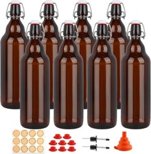 8 Pack 32Oz Amber Swing Top Glass Bottles Flip Top Brewing Bottles with Airtight picture