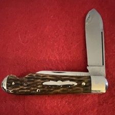 Schrade CUT Co Walden Ny 1917-1946 EZ Open Green Bone Jack Knife picture