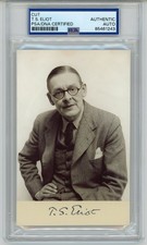 T. S. Eliot ~ Signed Autographed Authentic Signature Photo TS ~ PSA DNA Encased picture