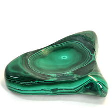 Vtg Natural Polished Green Malachite Stone Trinket Dish Bowl Rings Mineral MCM picture