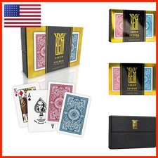 KEM Arrow Red and Blue Plastic Playing Cards Standard Index Bridge Size 2 Decks picture