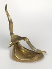 MCM Solid Brass Seagull Modernist Sculpture Bird Figurine VTG MidCentury 7” READ picture