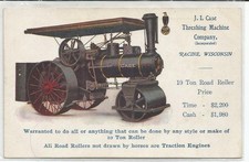 Postcard J.I. Case Threshing Machine Company Racine Wisconsin 10 Ton Road Roller picture