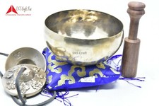4 Inch Tibetan Singing bowl handmade brass(7metal)Free Tingsha, cushion & mallet picture