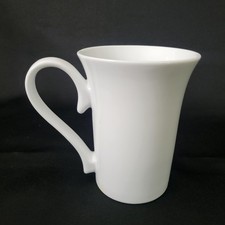 Starbucks Fabrique Pour White Coffee Mug Handle Baroque Scroll Handle 12oz EUC picture