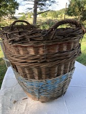 Large  French Grape Harvesting Basket Early 20th Century Painted picture