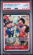 2025 ONE PIECE OP13-CARRYING ON HIS WILL #007 ACE & SABO & LUFFY PSA 10 picture