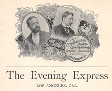 antique 1899 ad THE EVENING EXPRESS Home Newspaper Main Street LOS ANGELES CA picture