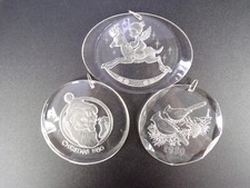 3 Vintage Lincoln House Christmas Treasure Collection Ornaments Acrylic 1980 L24 picture