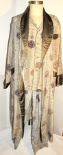 VINTAGE 1960s-70s JAPANESE PAJAMAS SHIRT/PANTS/ROBE ORIENTAL PATTERN JAPAN M picture
