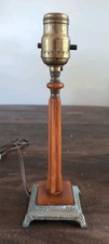 Vtg Art Deco Butterscotch Amber Bakelite Catalin Fluted Boudoir Lamp Works picture