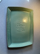 Discontinued Pfaltzgraff Natural wood Serenity Green Platter Serving Tray Exc picture