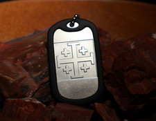 Jerusalem Cross Psalm 23:4 Deep Engraved Third Dogtag picture