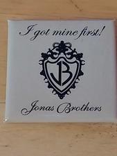 Vintage Jonas Brothers Pinback Button I Got Mine First JB Crest Logo Fan Merch picture